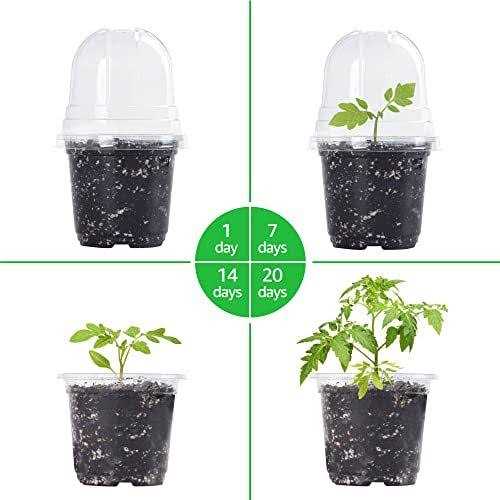 Bonviee Plant Nursery Pots with Humidity Domes 30 Sets 4 Inch Soft Nursery Pots