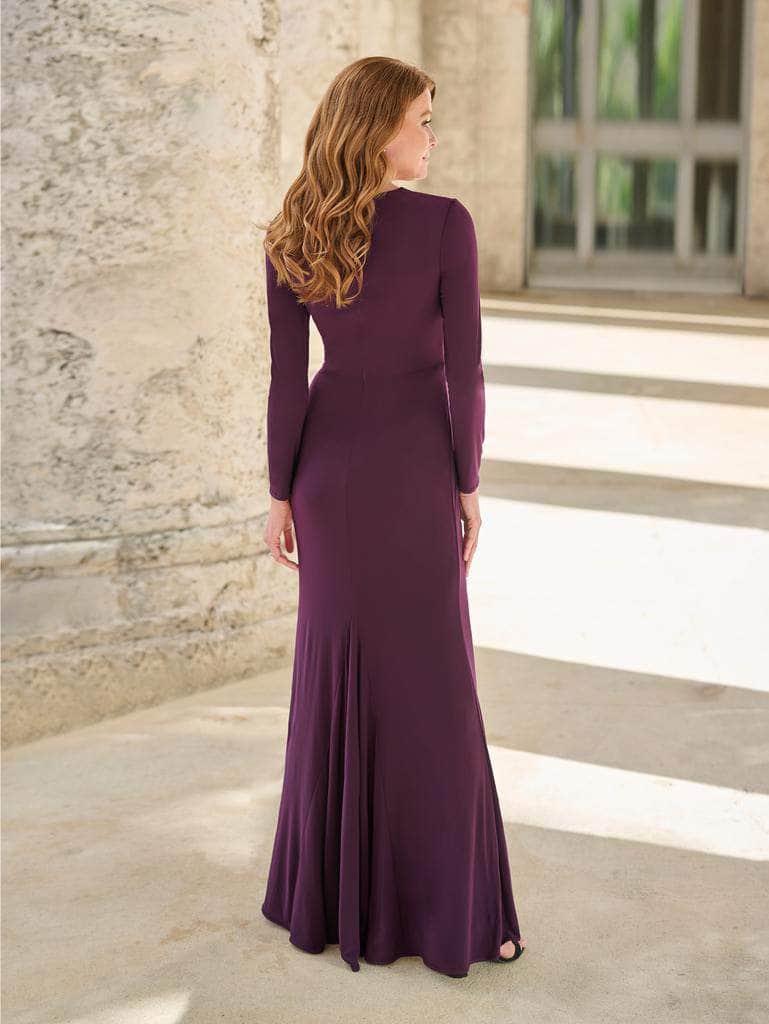 Scoop Neck Draped Evening Gown