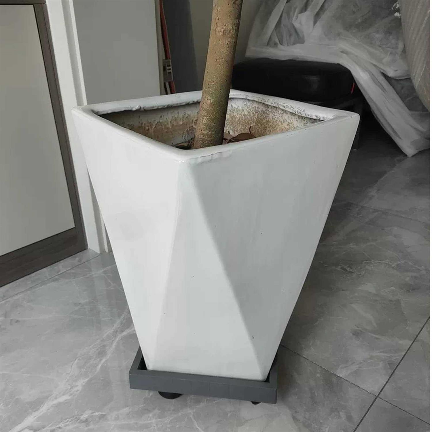 WanderingDonkey Square Heavy Duty Plant Caddy with Wheels,Rolling Stand Pot Trolley,Wheeled Planter Saucer Tray,Potted Flower Mover Dolly