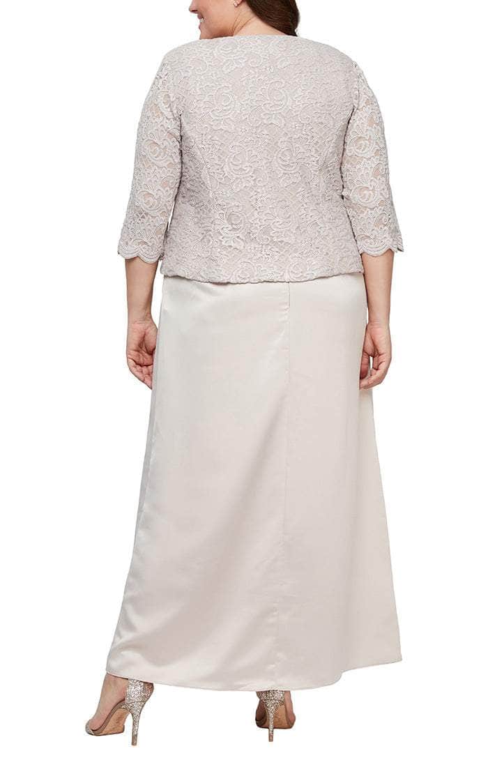 84122326 Scallop Trimmed Bodice Laced Dress