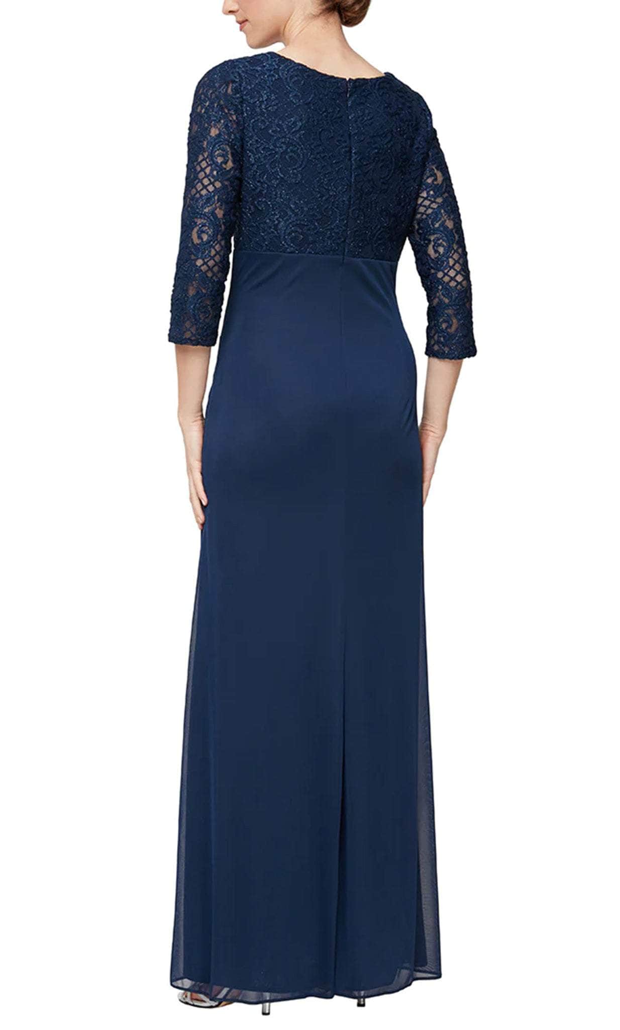 Formal Lace-Made High Waist Evening Gown