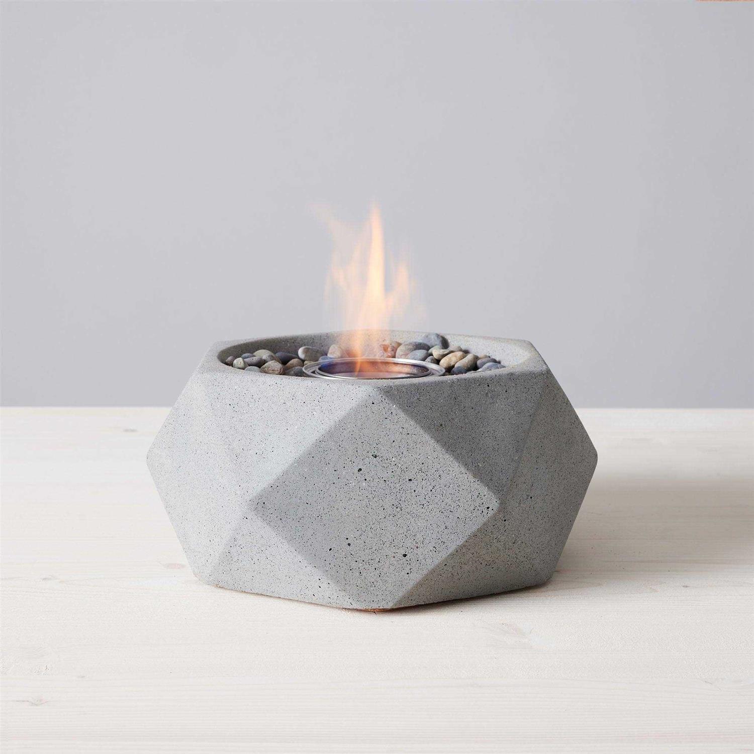 TerraFlame Concrete Geo Fire Bowl Table Top
