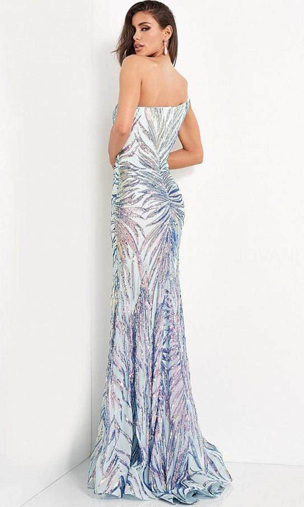 05664 One Shoulder Sequin Sheath Dress