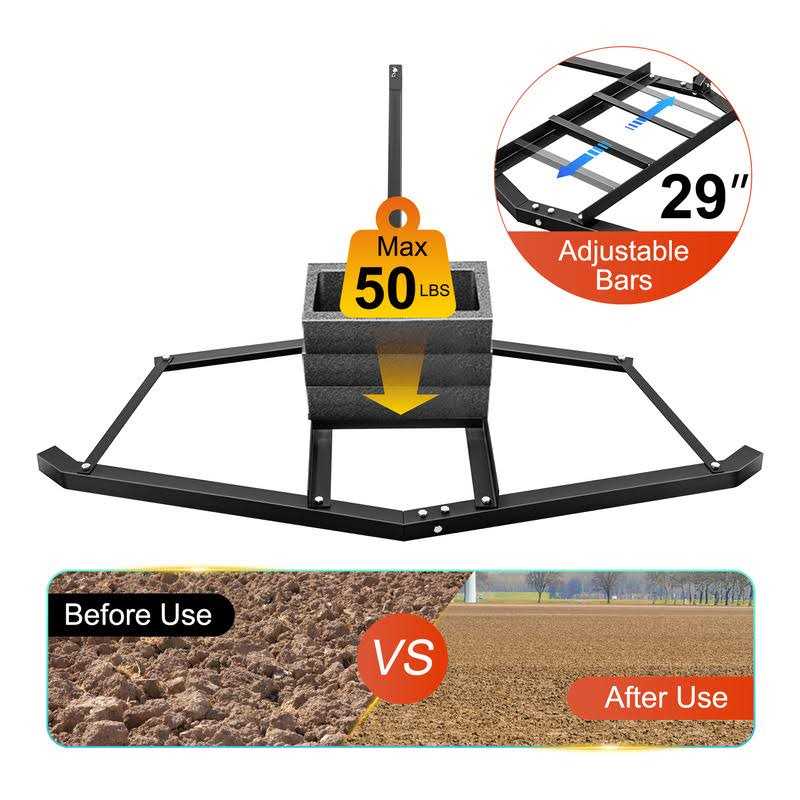 VEVOR Driveway Drag Width Tow Behind Drag Harrow Length