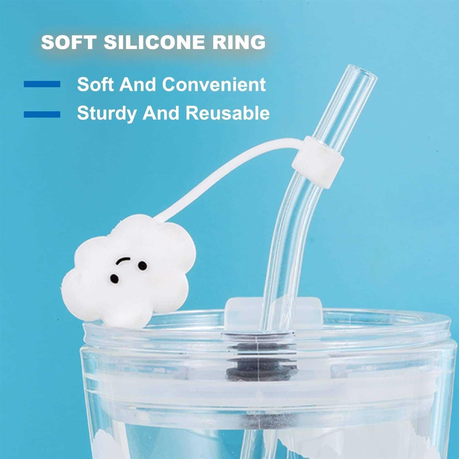 2023 New Straw Cover Cloud 12Pcs Silicone Straw Protector