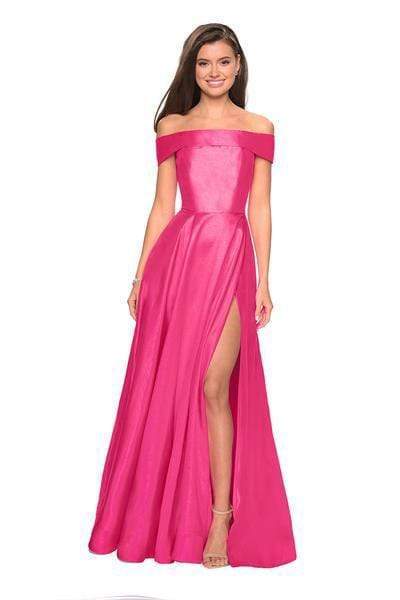 27005 Off Shoulder High Slit Prom Dress