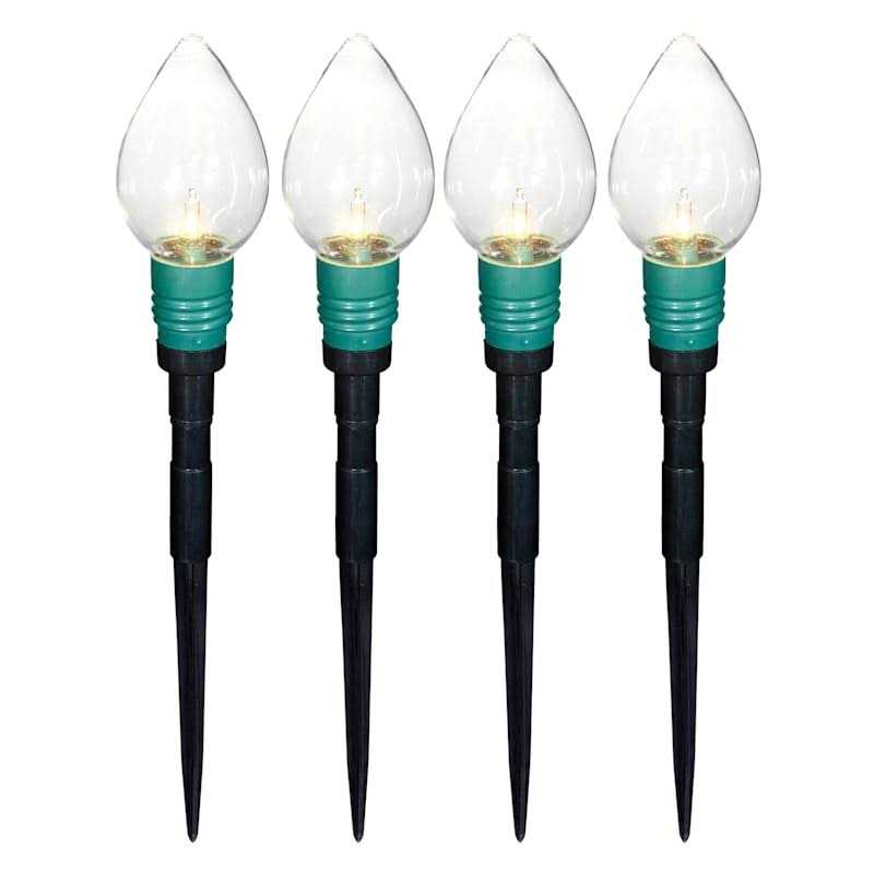 At Home 10-Count Clear C7 Bulb Lawn Stakes