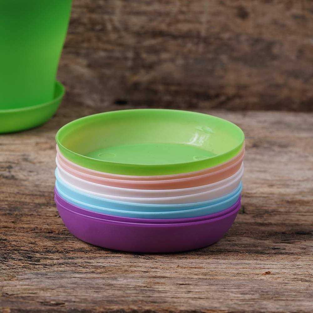 TDHDIKE 10 Pcs Plastic Planters Indoor Pots Mini Flower Seedlings Nursery Flower Pot with Pallet