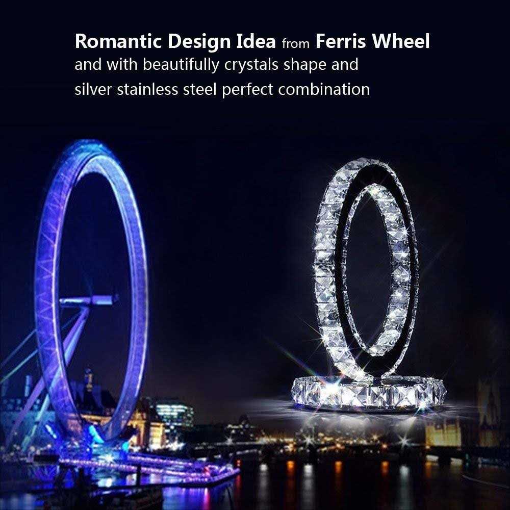 Bedside Crystal Table Lamp Touch Crystal Lamps 3-Way Dimmable Lamp with Crystal Shade for Living/Bedroom