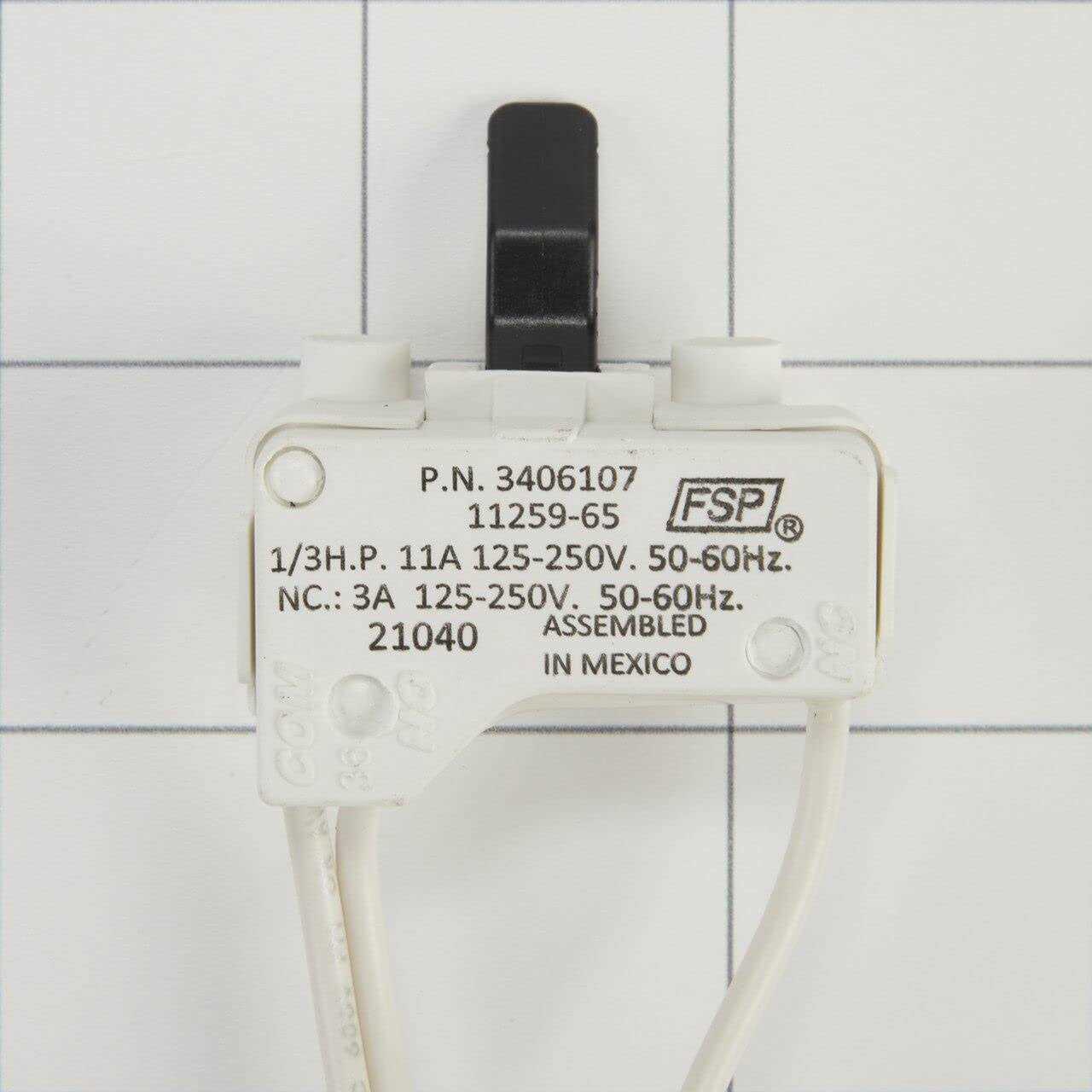 Whirlpool WP3406107 Dryer Door Switch Assembly
