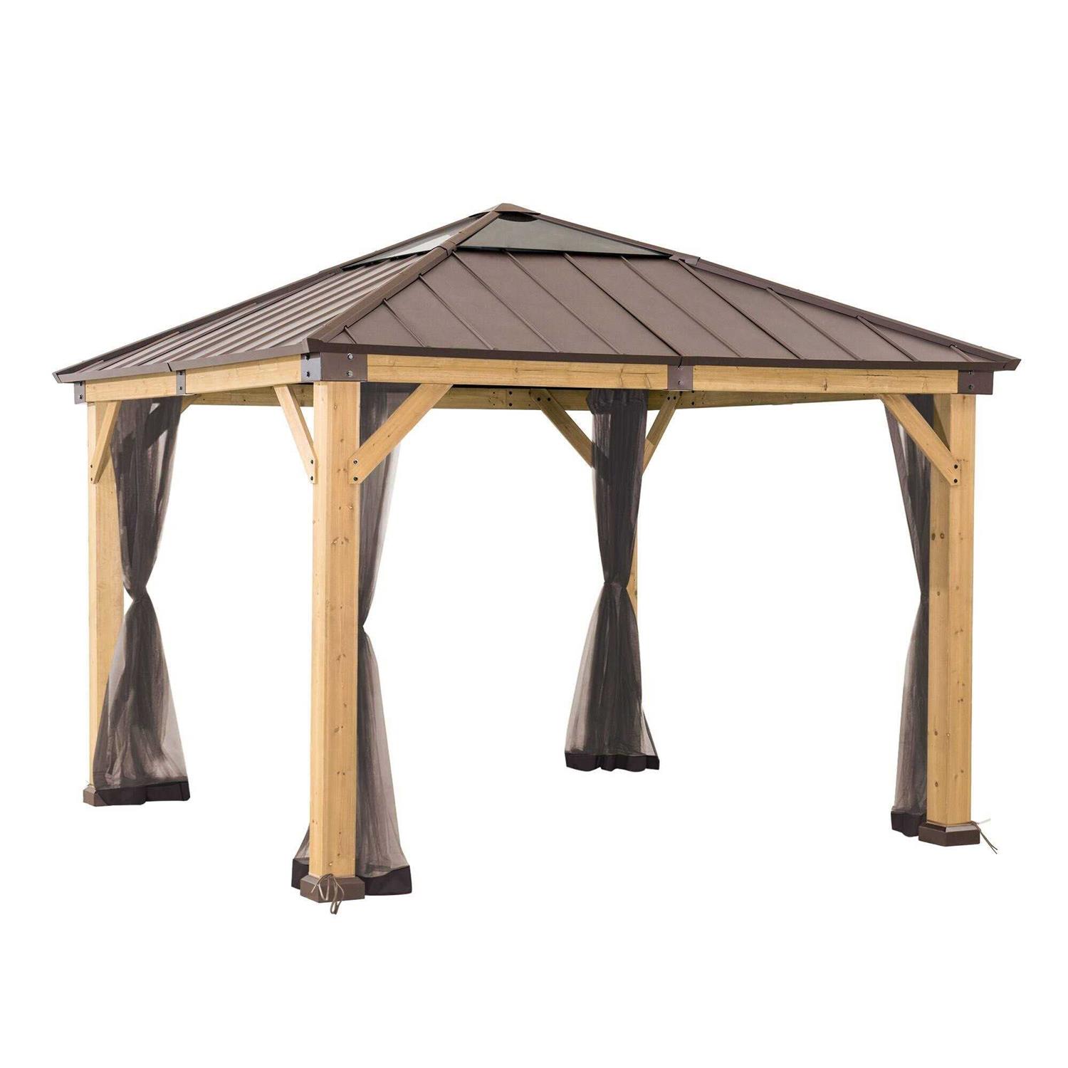 Sunjoy Universal Mosquito Netting Wood Framed Gazebos