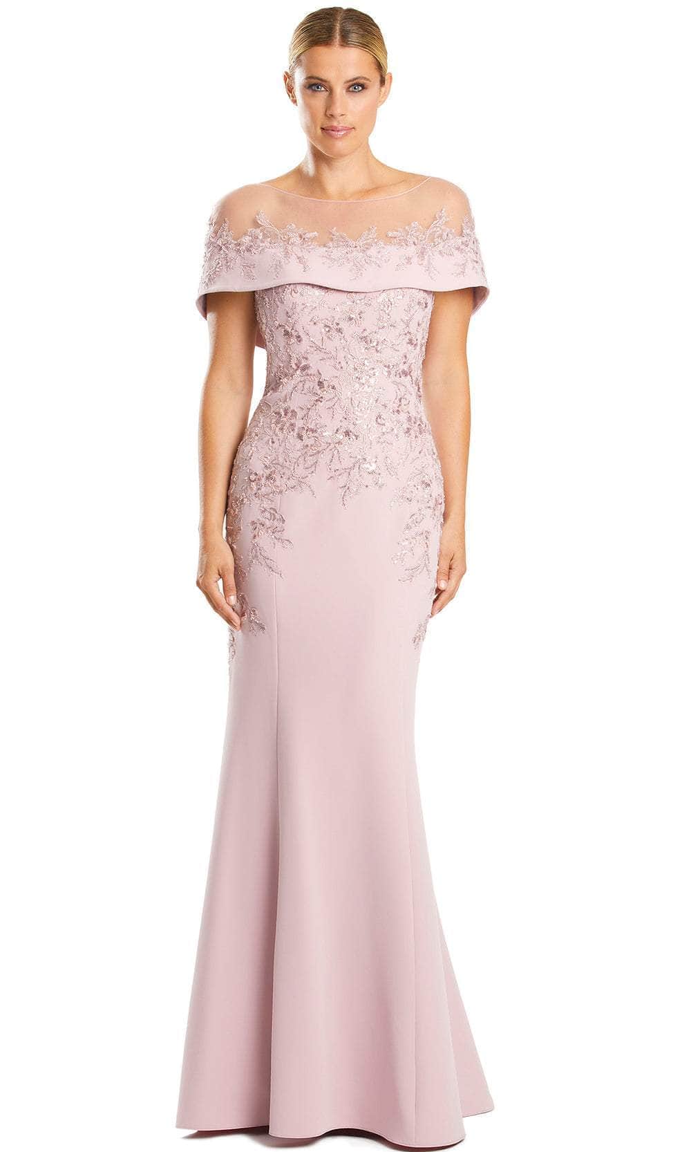 Illusion Embroidered Mother of the Bride Dress