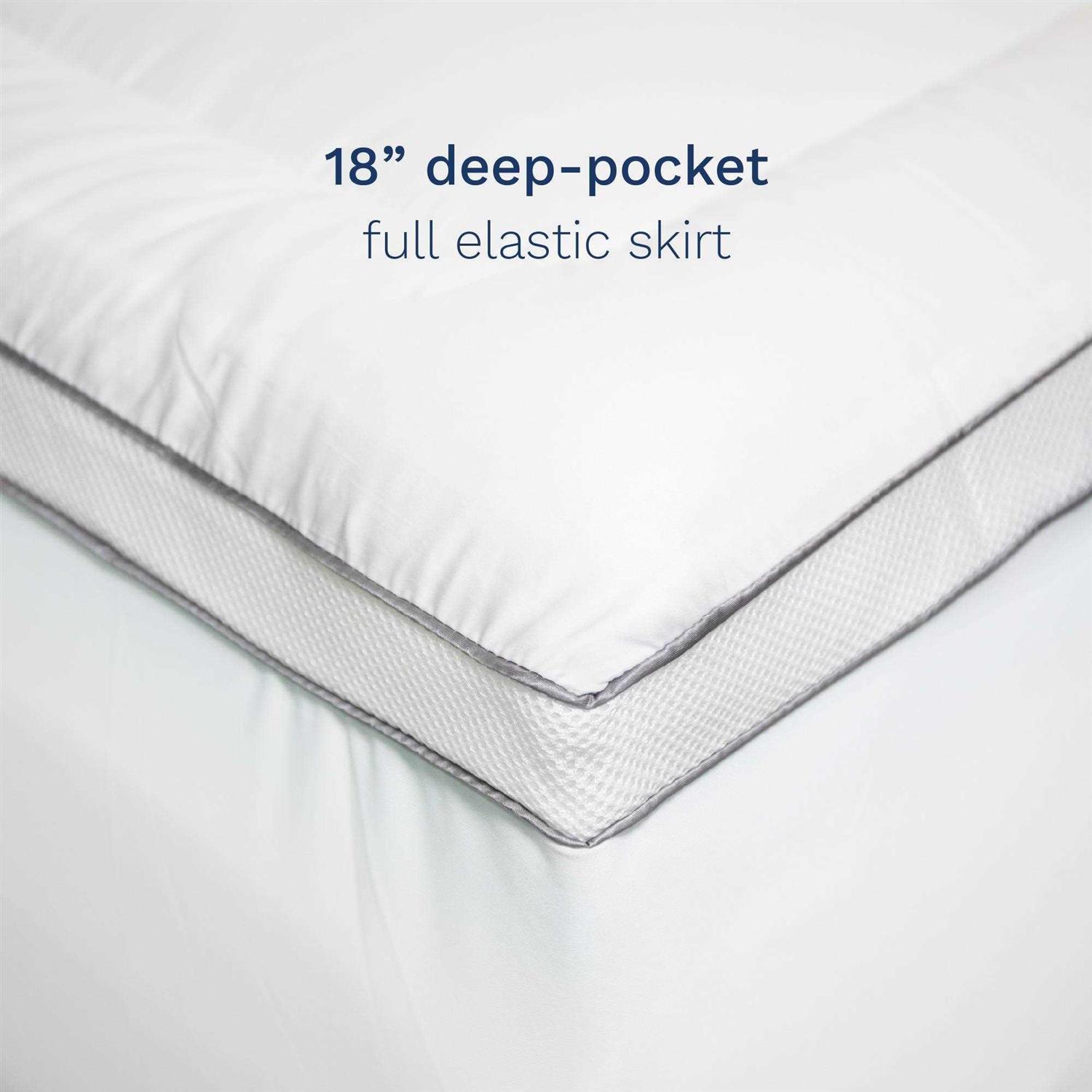ViscoSoft 4 inch Pillow Top Memory Foam Mattress Topper