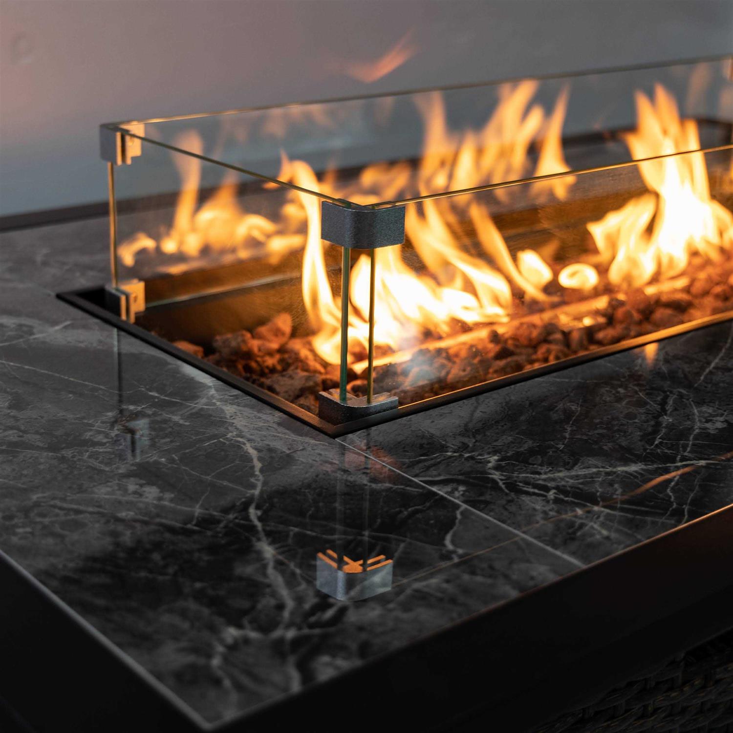 Deko Living 20lbs Wicker Gas Outdoor Firepit Table COB10002