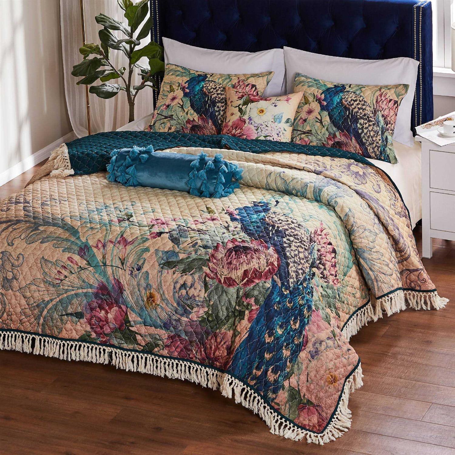 Barefoot Bungalow Eden Peacock Quilt Set