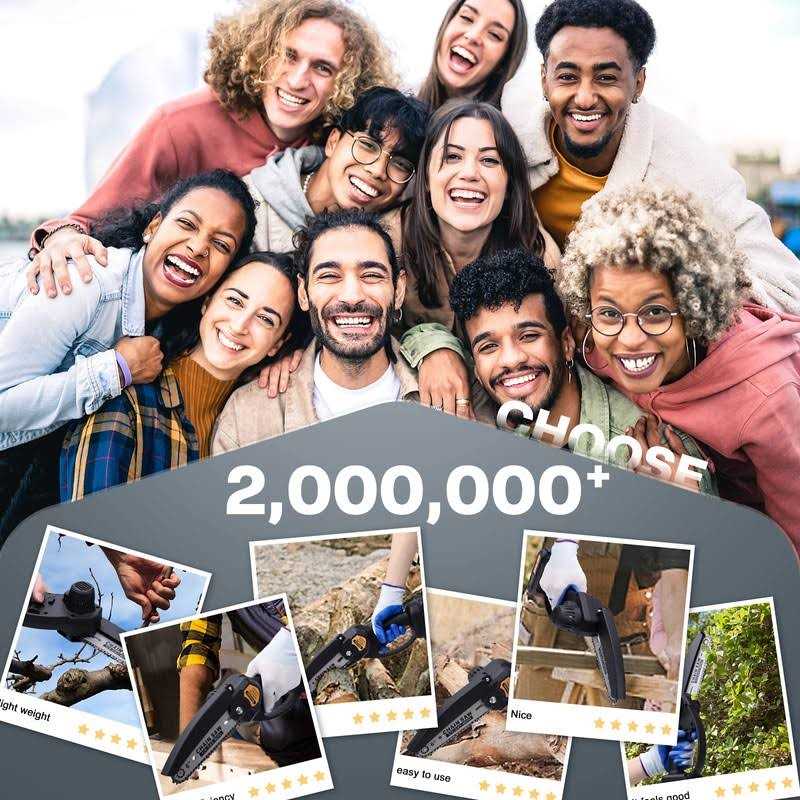 Cordless Mini Chainsaw 6-INCH Electric Power Chainsaw Battery Powered 2Pcs 24V 2000MAH Rechargeable Battery with Splash Guard for Wood Cutting