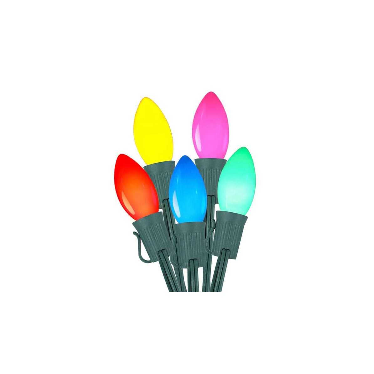 At Home 25-Count Red White C9 Ceramic String Lights