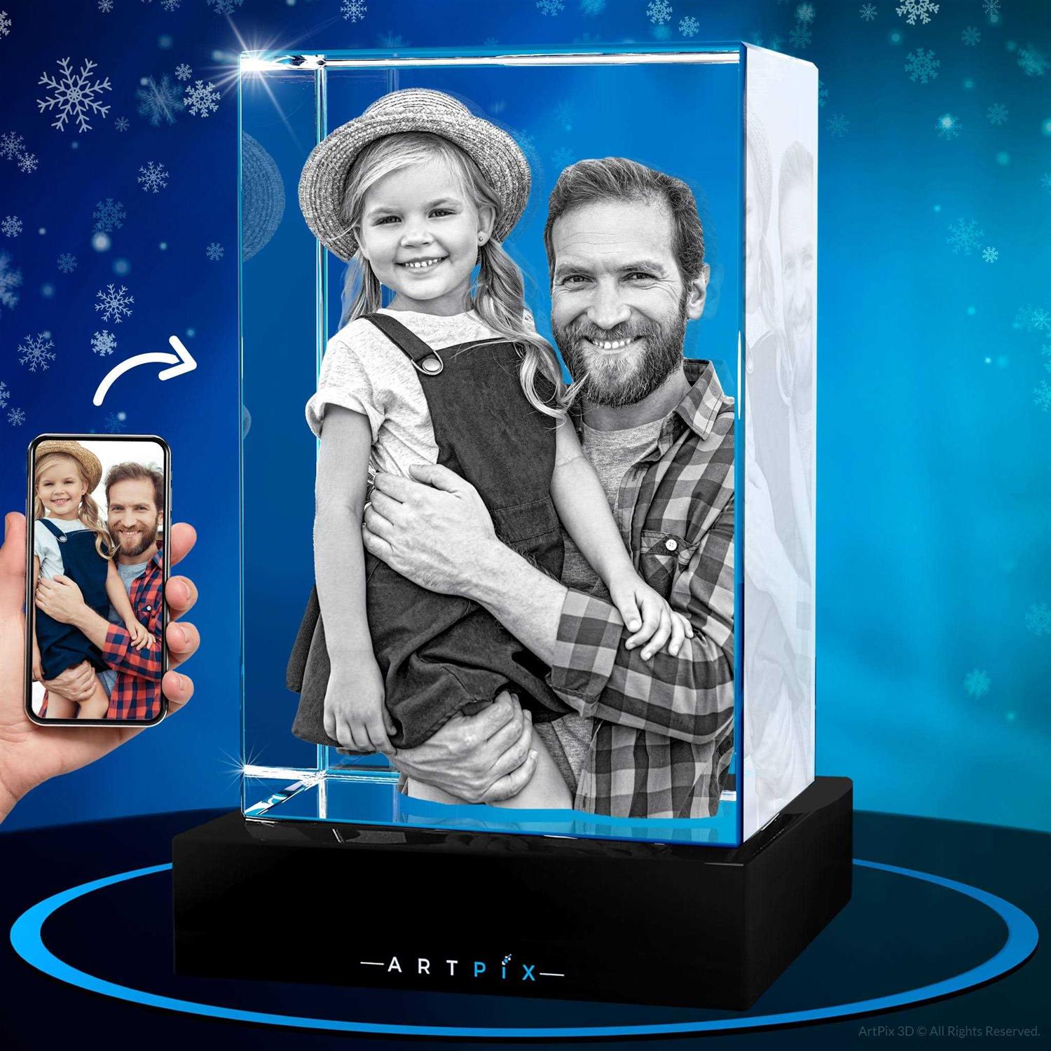 3D Crystal Photo Personalized Gift Rectangle ArtPix 3D Men Gifts
