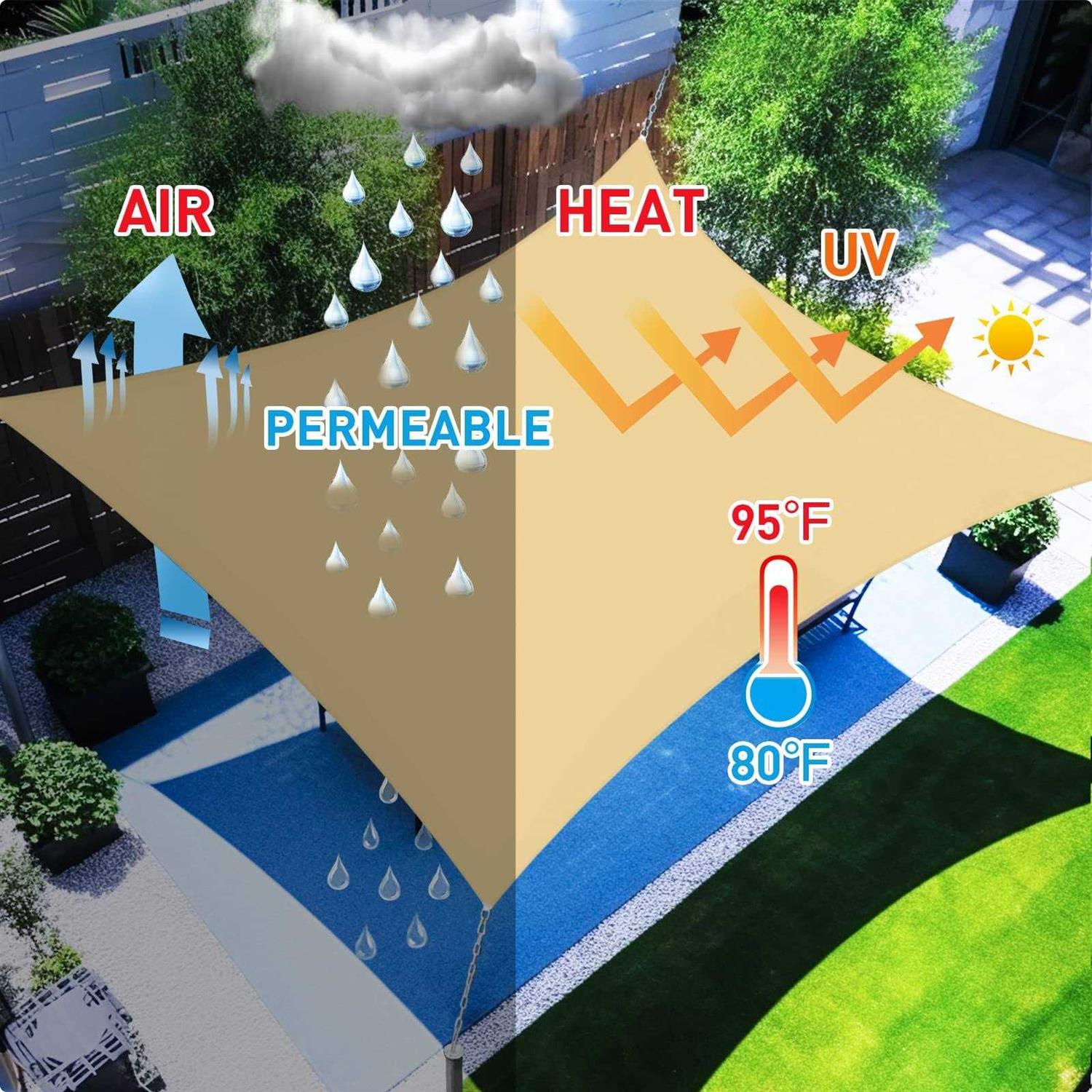 Artpuch Sun Shade Sail Canopy Patio Outdoor