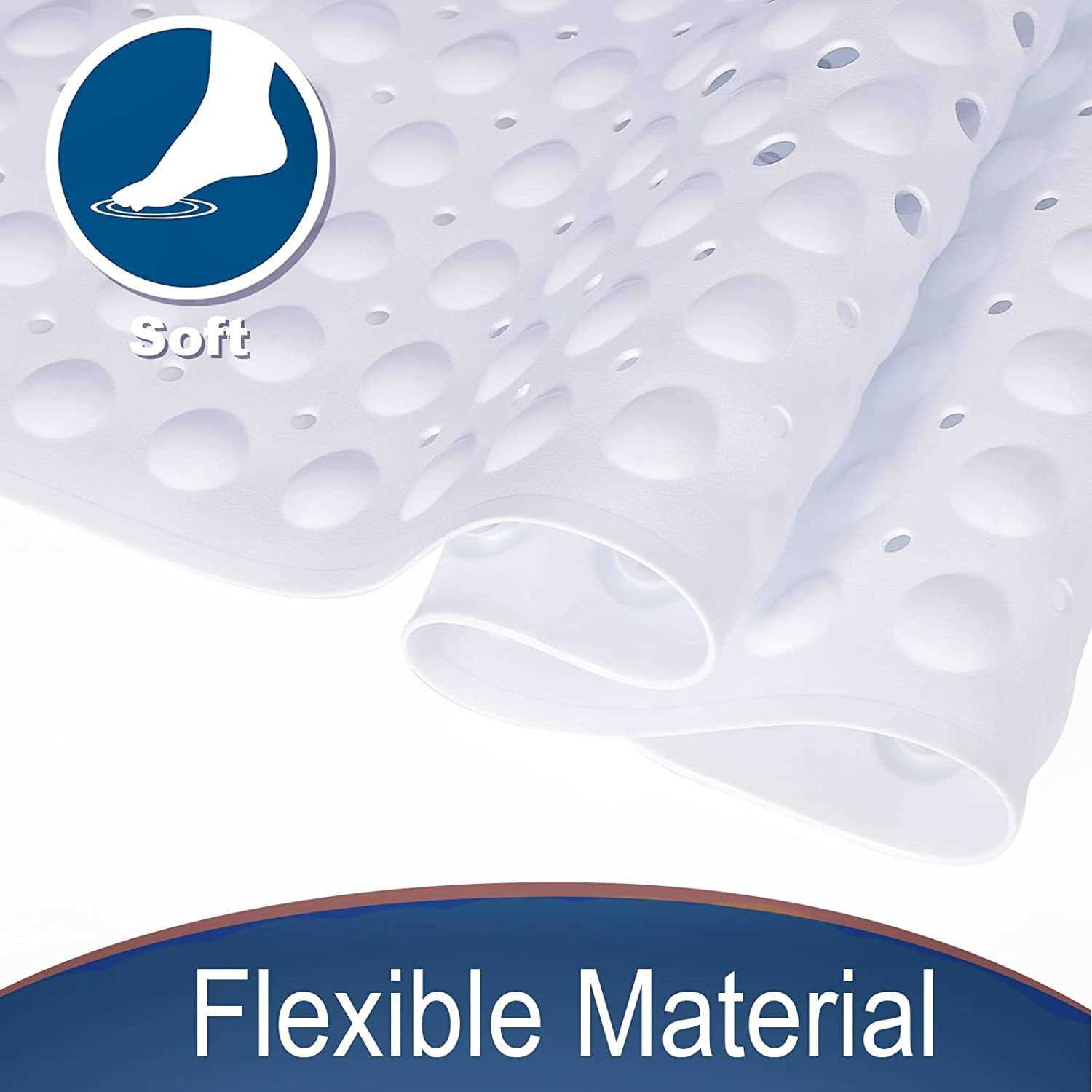 Yimobra Original Bath Tub Shower Mat Non Slip Bathtub Mats with Drain Holes