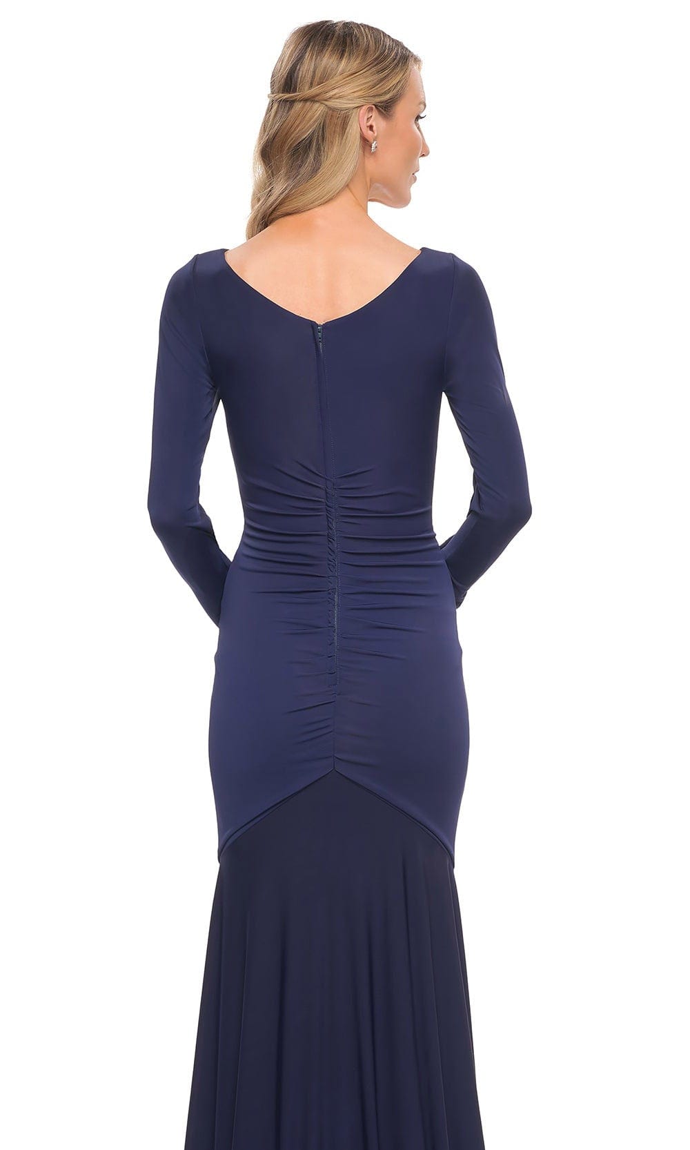 Ruched Jersey Long Sleeve Mother of the Bride Dress