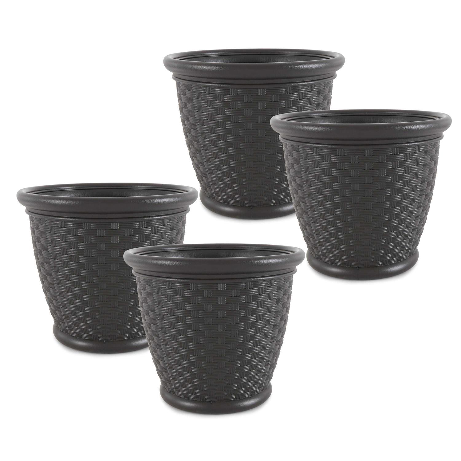 Suncast Resin Wicker Planter