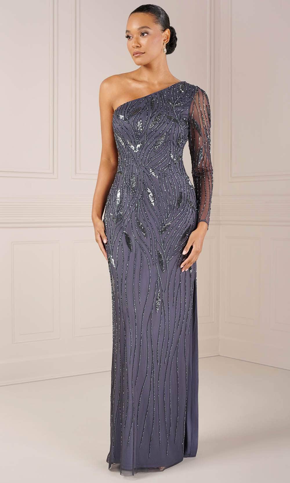 Sequin One-Shoulder Evening Dress