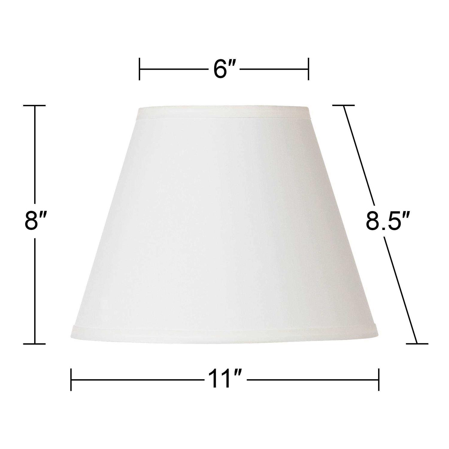 Springcrest Set of 2 Empire Lamp Shades Off-White Small 6 Top x 11 Bottom x 8.5 Slant Spider Replacement Harp and Finial Fitting 978G3