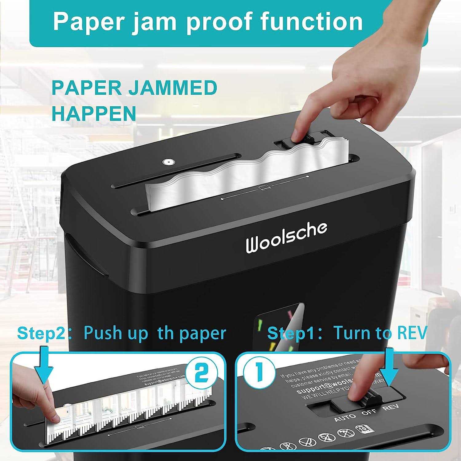 Woolsche Paper Shredder, 10-Sheet Cross Cut with 3.43-Gallon Basket, P-4 Security Level,3-Mode Design Shred CD and Credit Card