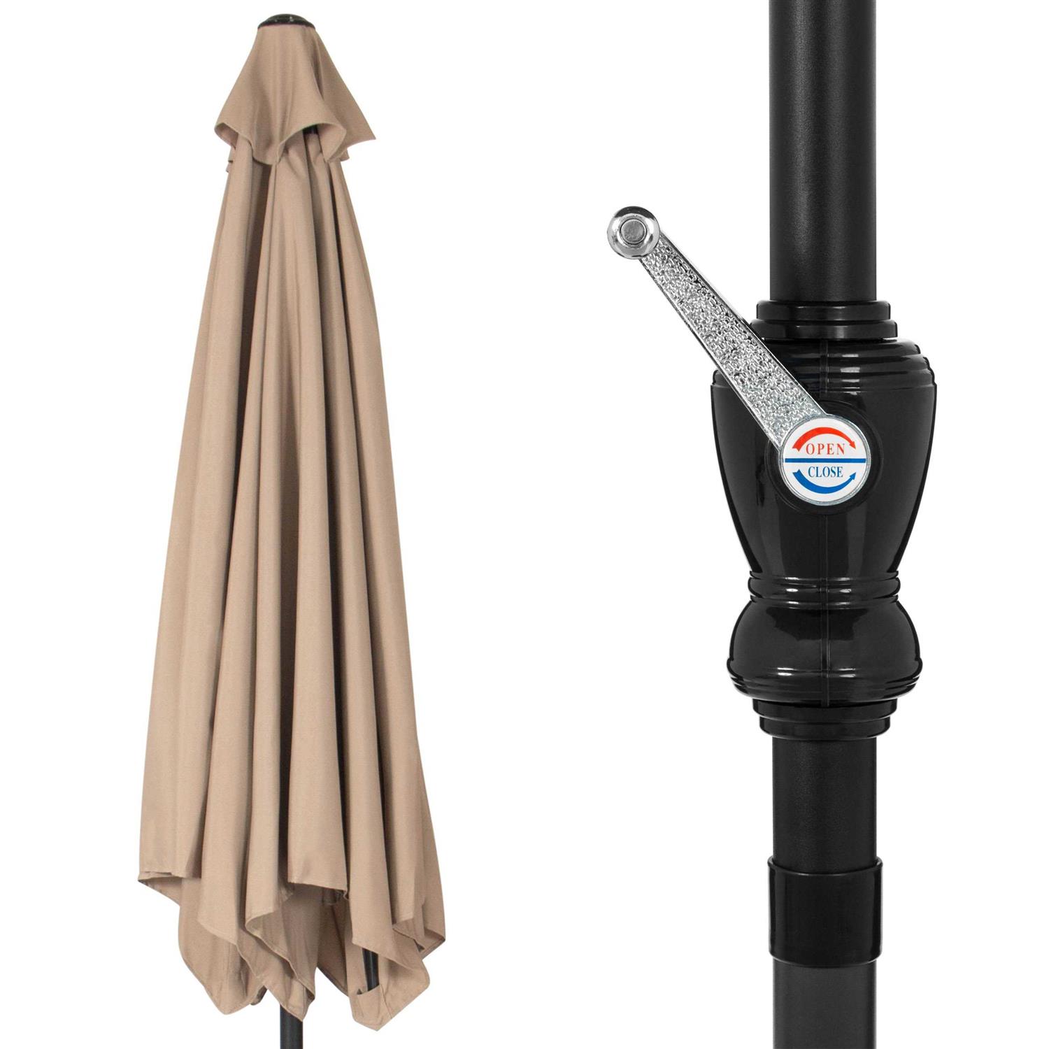 Best Choice Products 10ft Outdoor Steel Market Patio Umbrella Crank Push Button Tilt