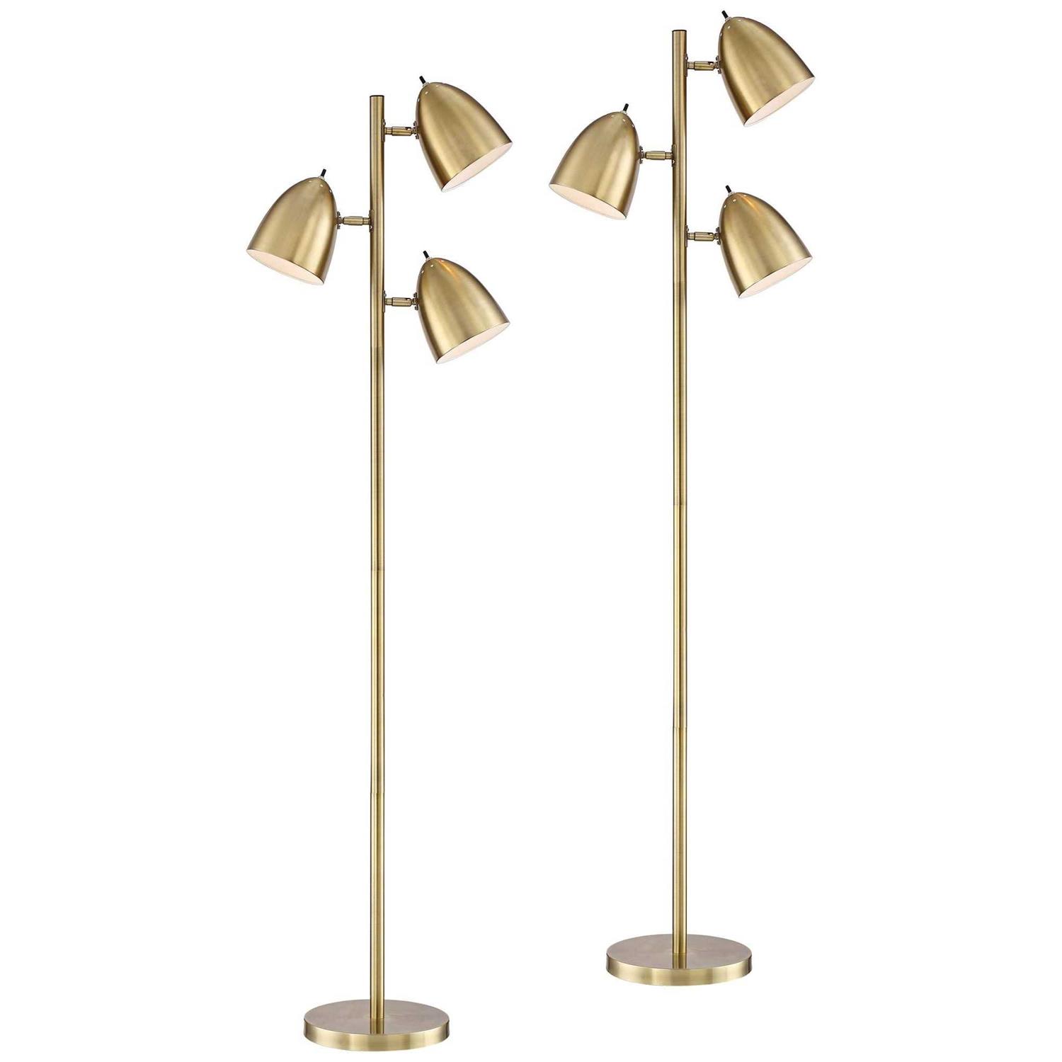 360 Lighting Aaron Aged Brass 3-Light Floor Lamp