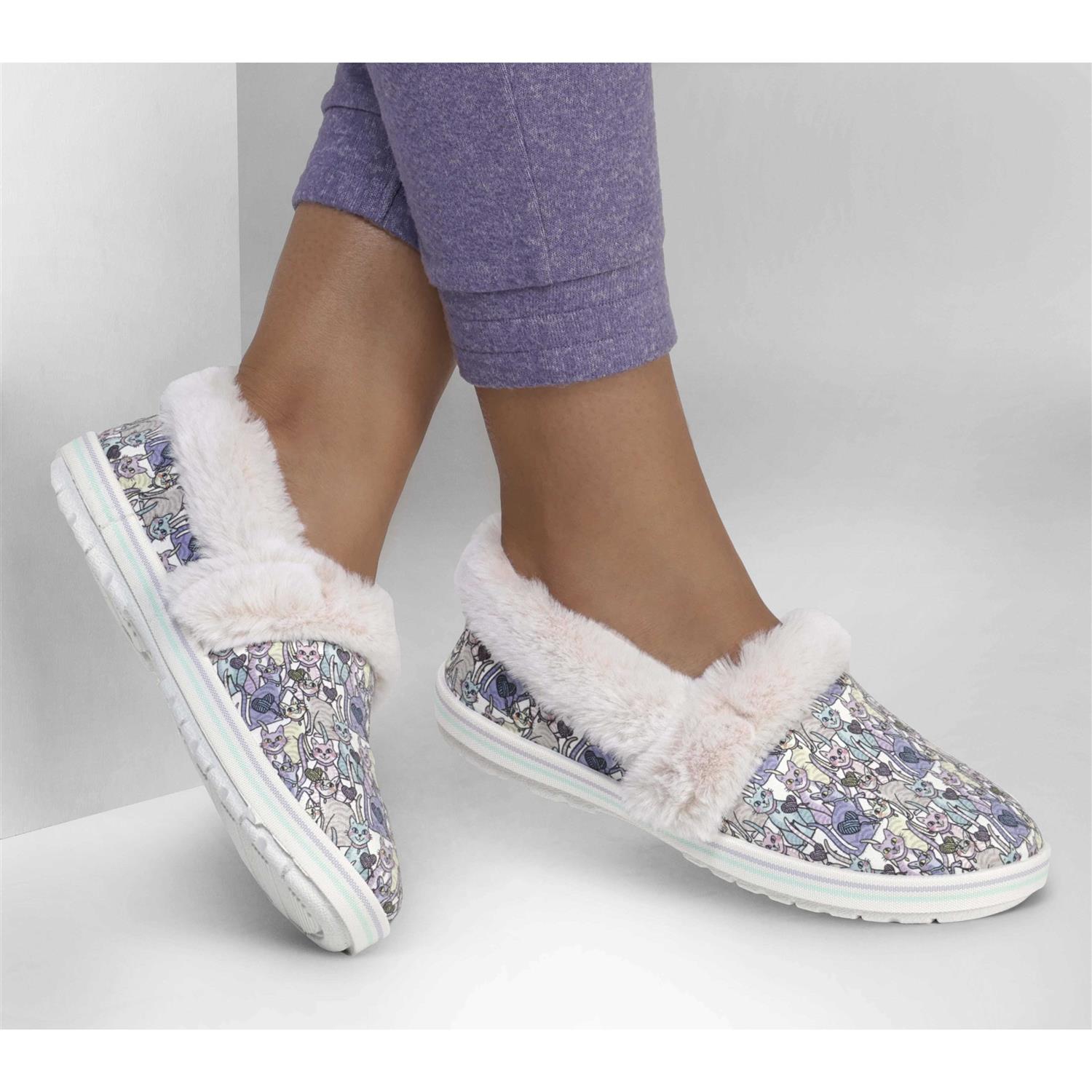 Skechers Women’s Bobs Too Cozy – Knitting Purty Slip-On Shoes | Size 9.0 | Natural | Textile | Vegan