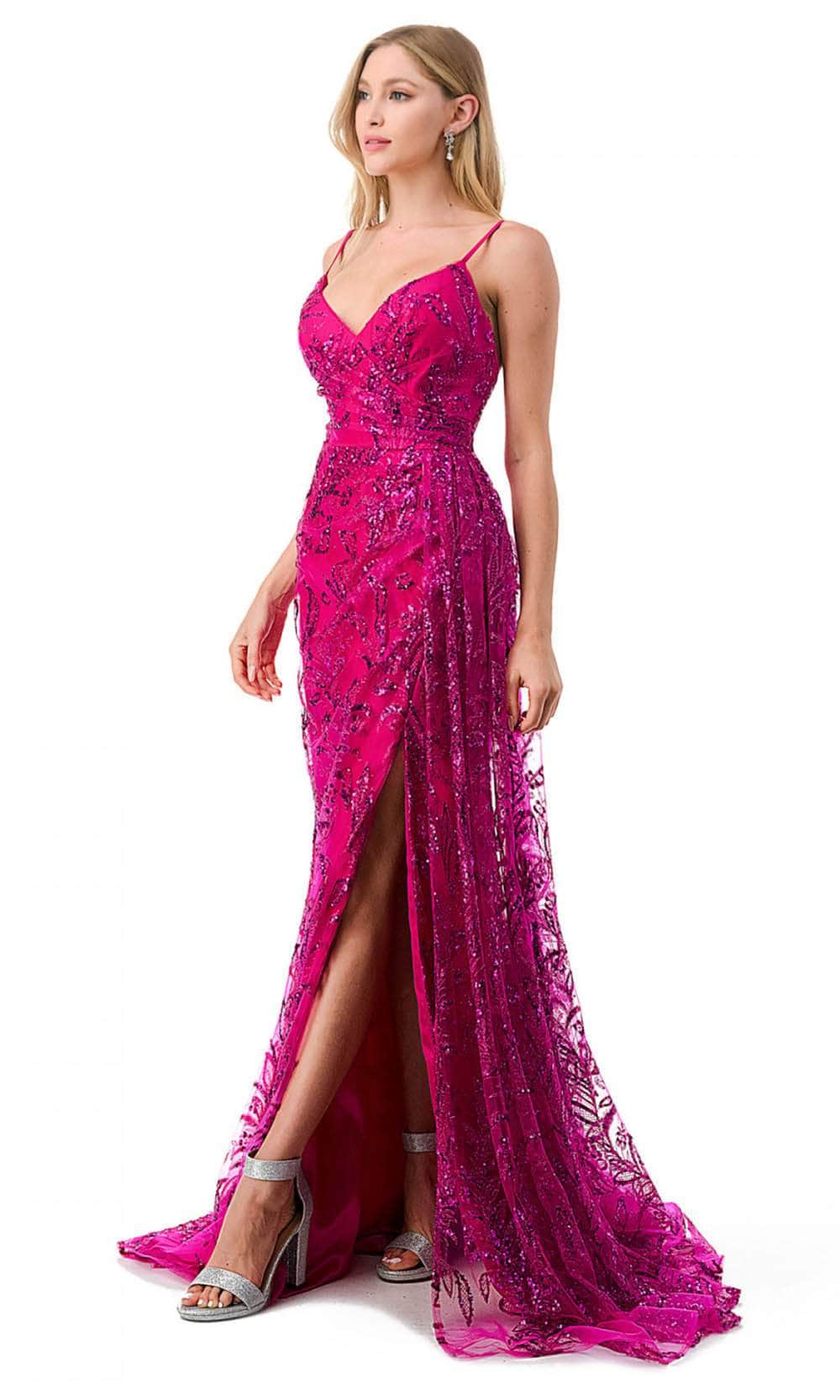 V-Neck Sleeveless Prom Gown