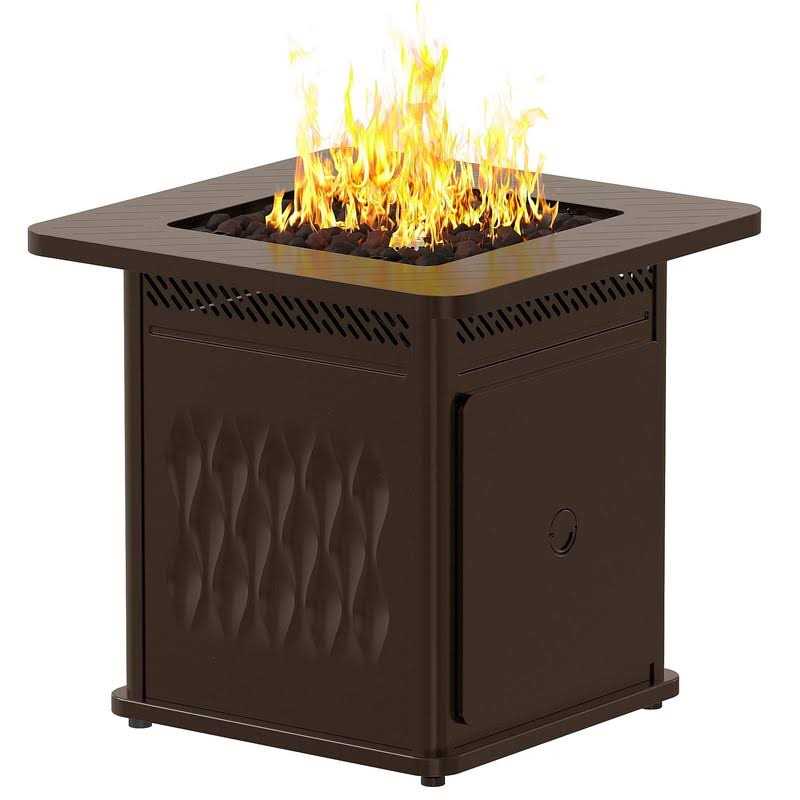 EAST OAK 28&” Propane Fire Pit Table, 50,000 BTU Steel Gas FirePit for Outdoor, Outside Patio Deck and Garden