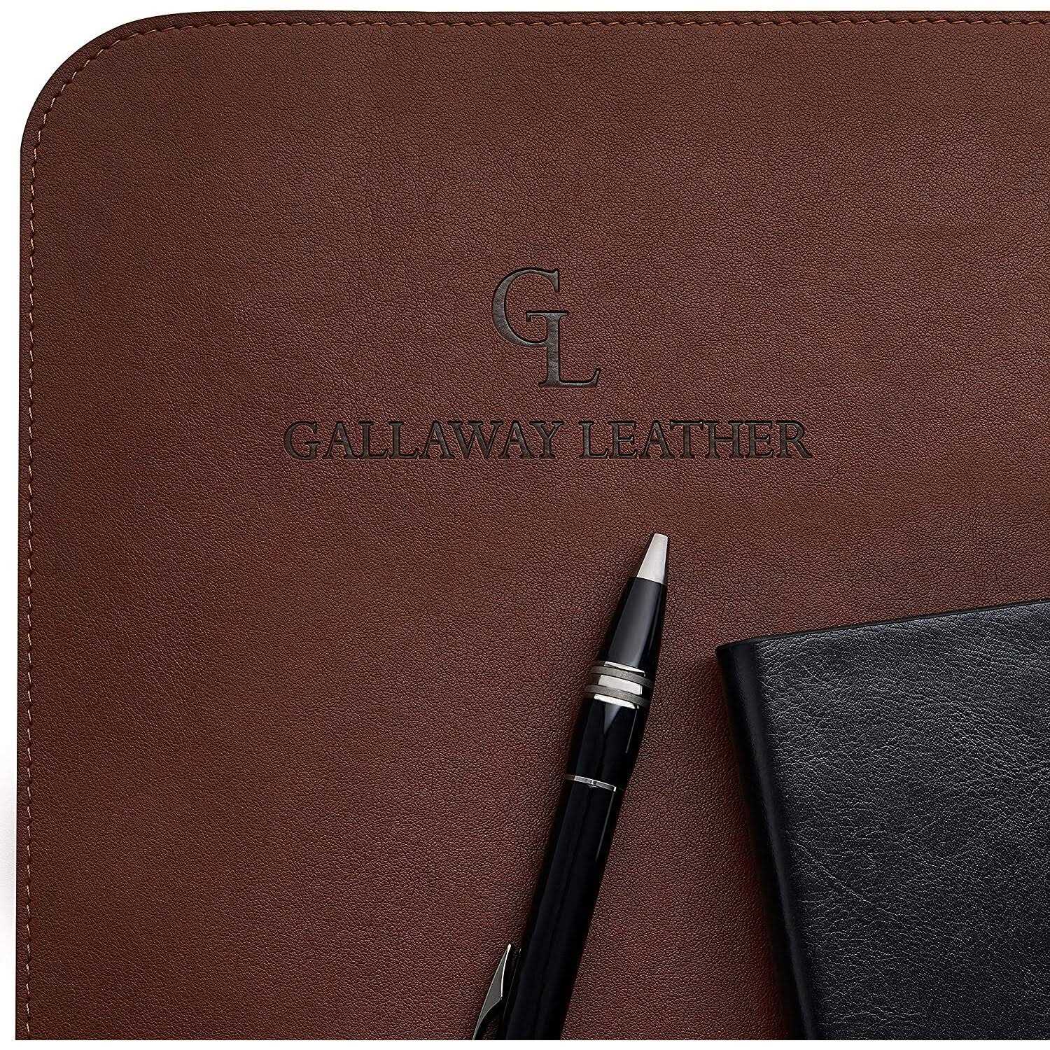 Gallaway Leather Mat Office Desk Pad Large 36 x 17 Dark Brown Desk Mats on Top of Desks
