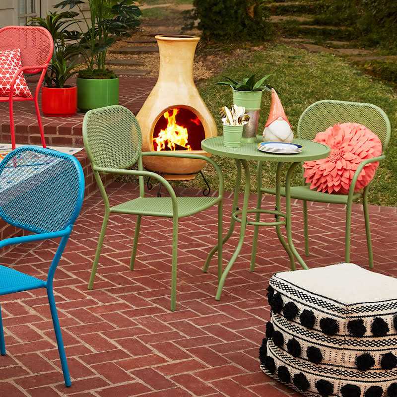 At Home Handmade Clay Ringo Modern Chimenea