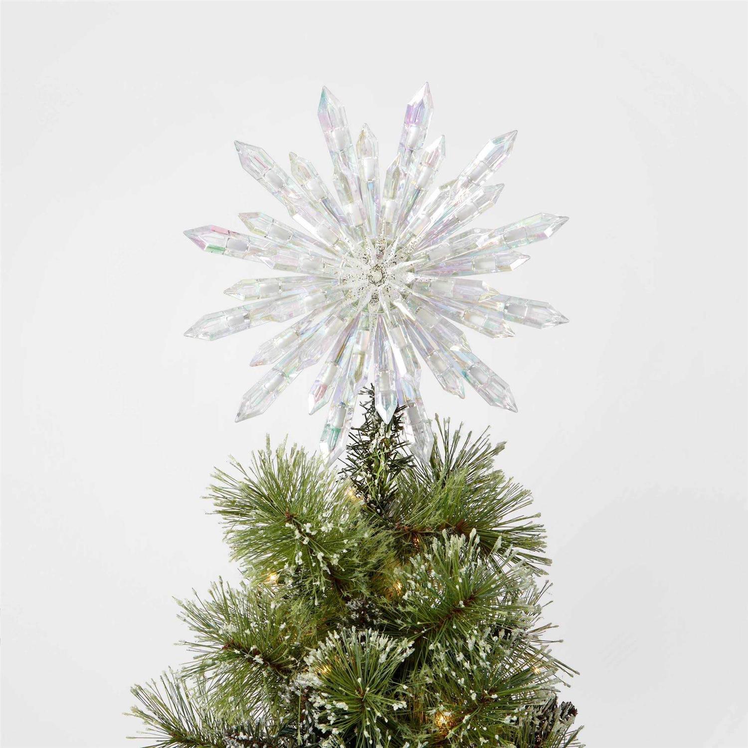 Wondershop 14 LED Acrylic Starburst Christmas Tree Topper Warm White Lights