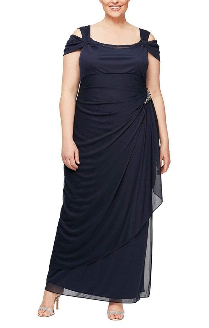 432902 Plus Size Cowl Neck Sheath Dress