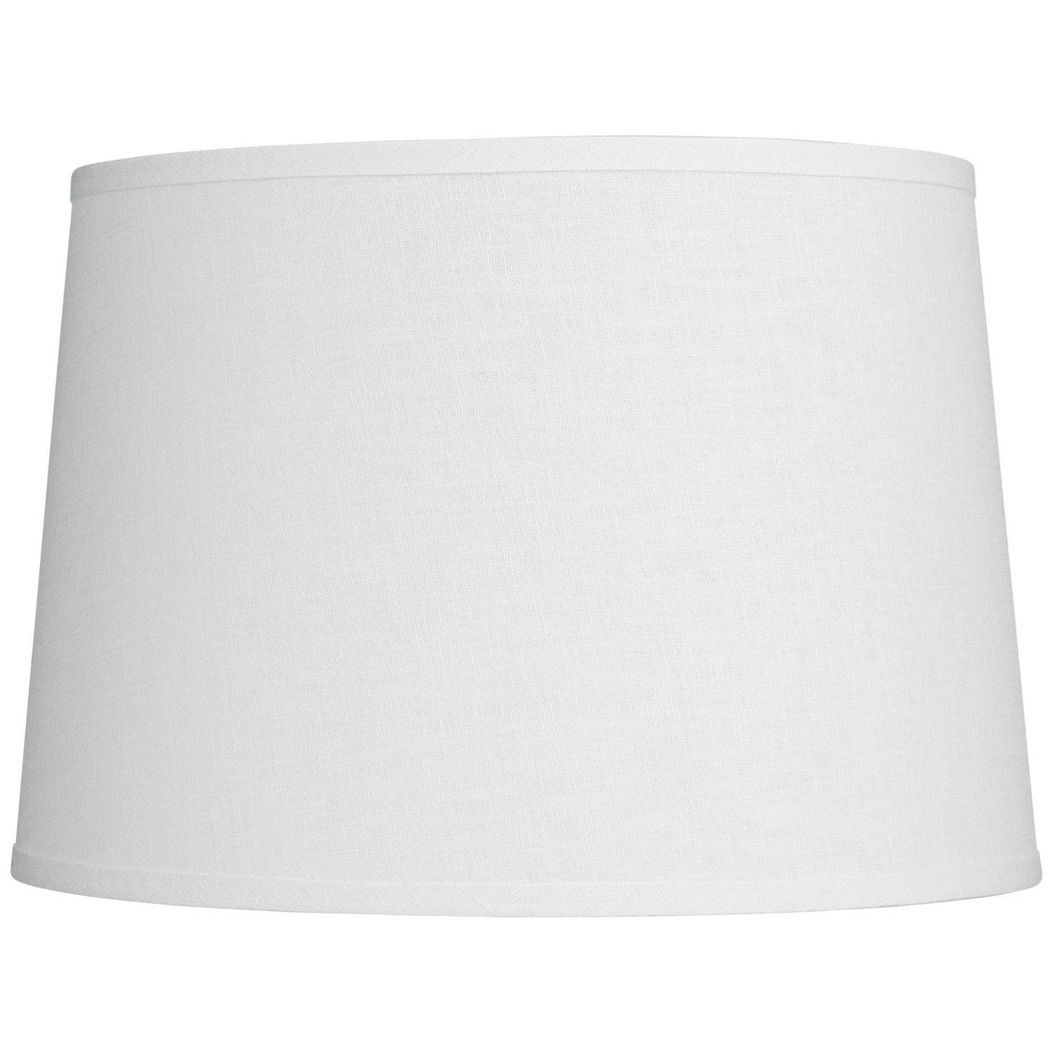 Springcrest Collection Hardback Tapered Drum Lamp Shade White Medium 14 inch Top x Bottom x High Spider with Replacement Harp and