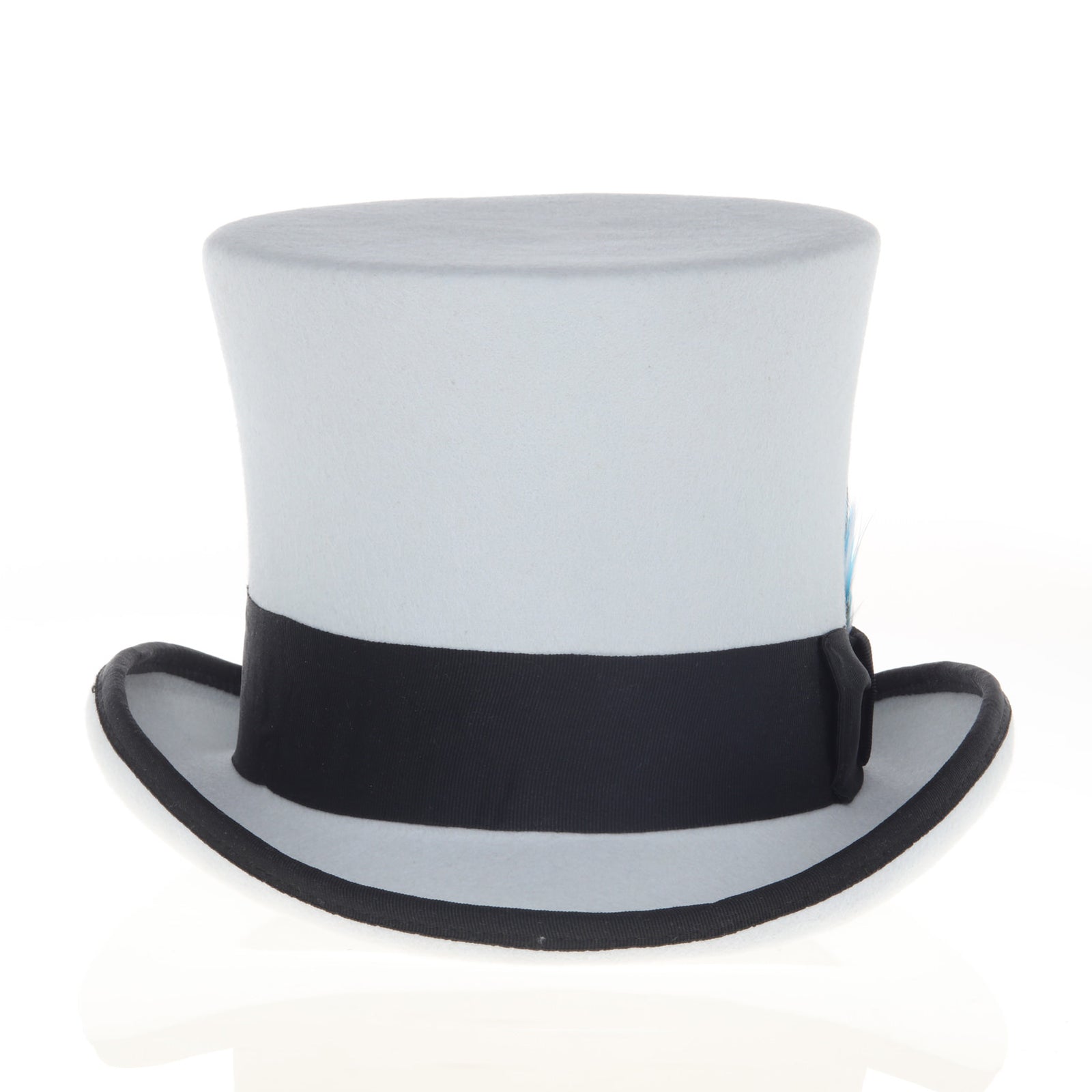 Men’s Tall 100% Wool Dress Top Hat in Grey & Black