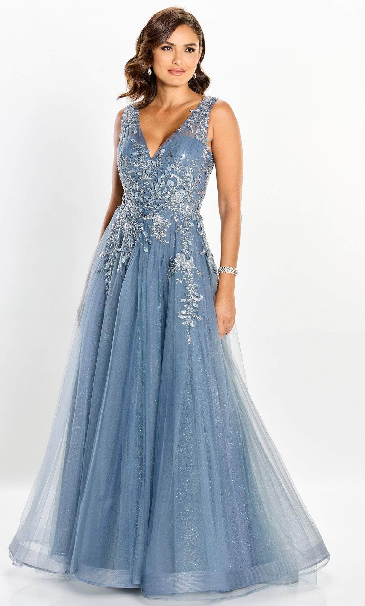 Glittered Floral Tulle A-line Dress