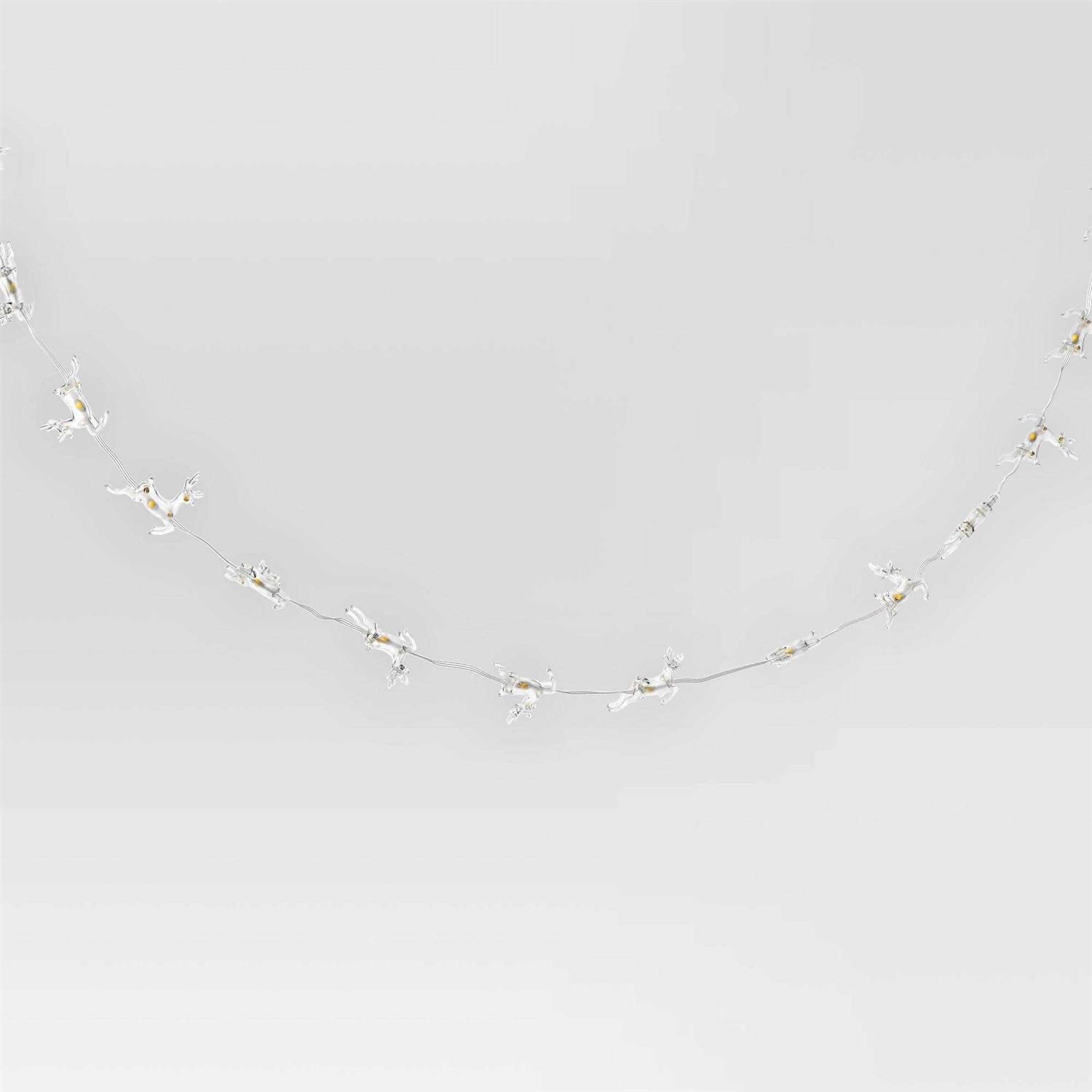 Wondershop 20ct LED Battery Operated Deer Christmas Novelty String Lights Warm White Clear Wire