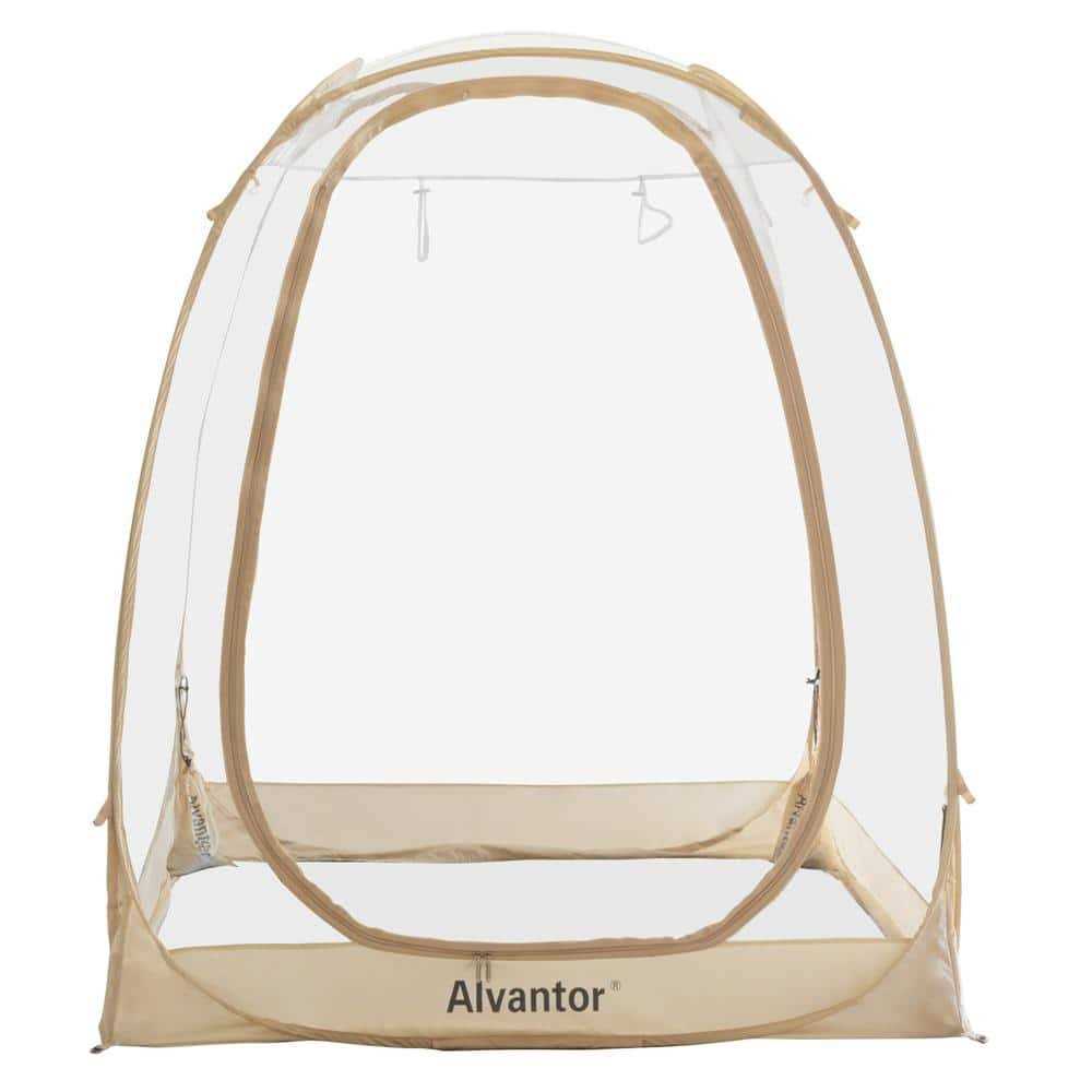 Alvantor 6 ft. x 6 ft. Beige Instant Pop Up Bubble Tent Screen House
