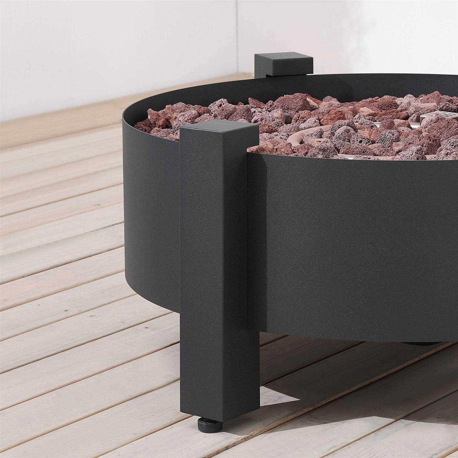 Ove Decors Paisley Gas Heating 31 in. Round Dark Charcoal Fire Pit