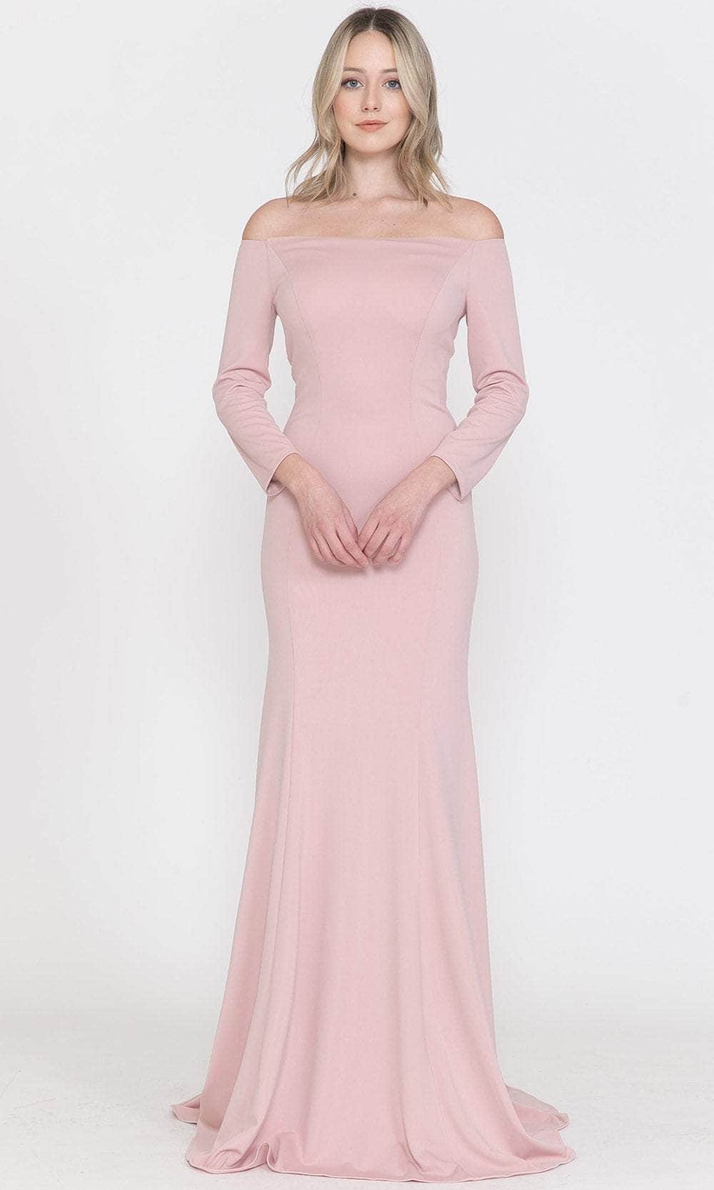 Off-The-Shoulder Long Sleeve Fitted Gown