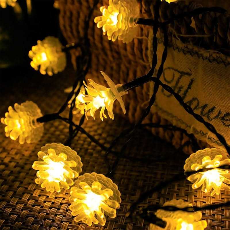 20ft 40led Fairy Light Pinecone RGB String Light Remote Control