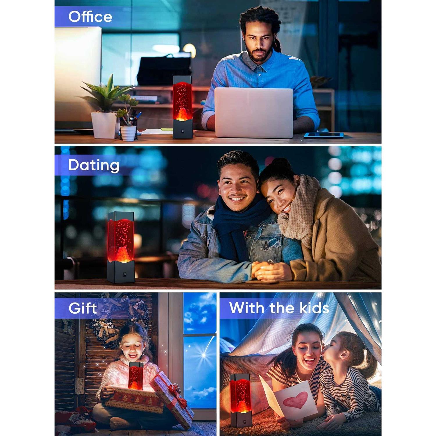 TNOIE Volcano Lamp Realistic Volcanic Eruption Night Light USB Powered Desktop Sleep Lights