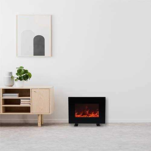 FLAME&SHADE Wall Mounted Electric Fireplace, 22-Inch Wide Flat Screen, Freestanding or Hanging Portable Room Heater with Remote