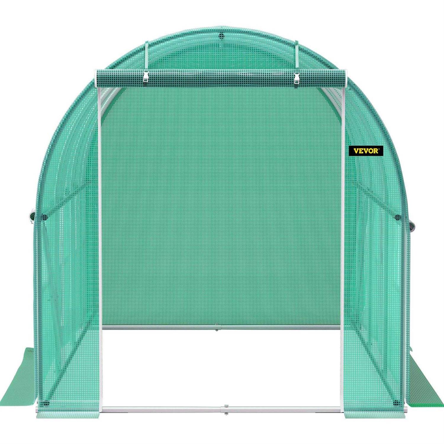 VEVOR 7 ft Walk-in Tunnel Greenhouse Portable Plant Hot House w/ Galvanized Steel Hoops