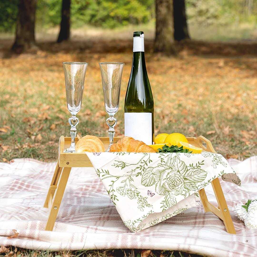 Mayyol Breakfast Bed Tray for Eating Height Adjustable Raised Food Table